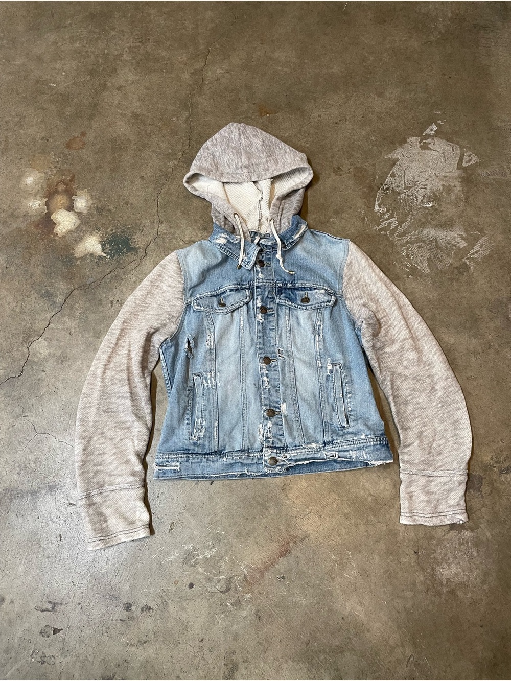 Free People Jean Jacket Hoodie